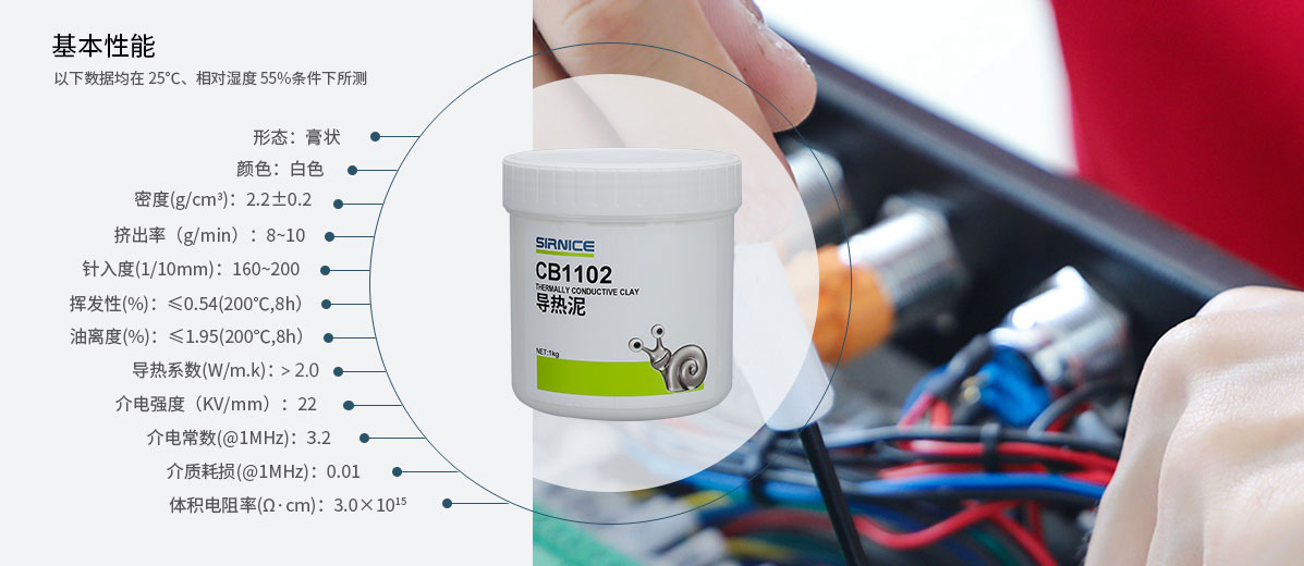 導(dǎo)熱泥導(dǎo)熱系CB1102固化前性能參數(shù)