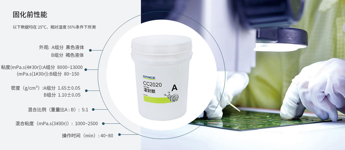 環(huán)氧灌封膠灌封膠CC2020固化前性能參數(shù)